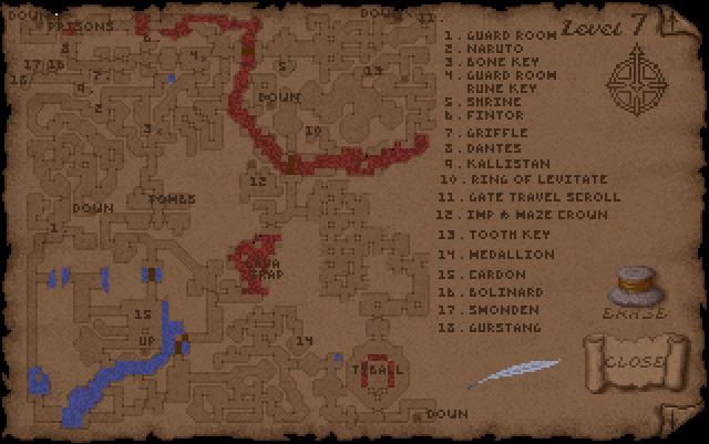 Ultima Underworld Level 7 Map