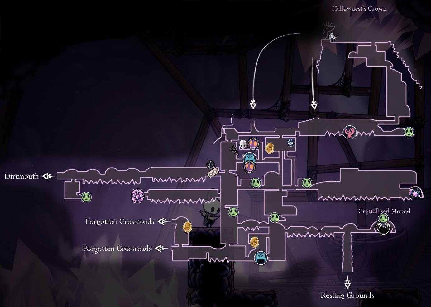 hollow knight map forgotten crossroads